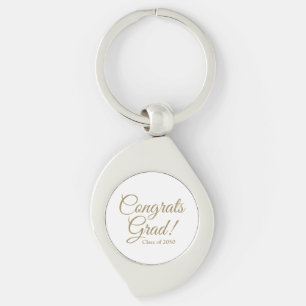Congrats grad gold custom class year elegant key ring