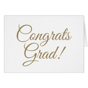 Congrats Grad gold custom script class year card