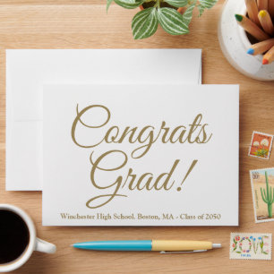 Congrats grad gold school class year elegant envelope