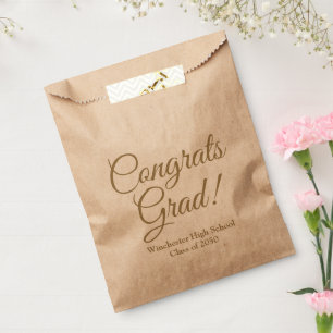 Congrats grad gold school class year elegant favour bag