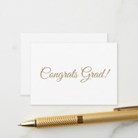 Congrats grad gold script calligraphy elegant