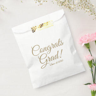 Congrats grad gold script class year elegant favour bag