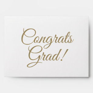 Congrats grad gold script modern simple elegant envelope