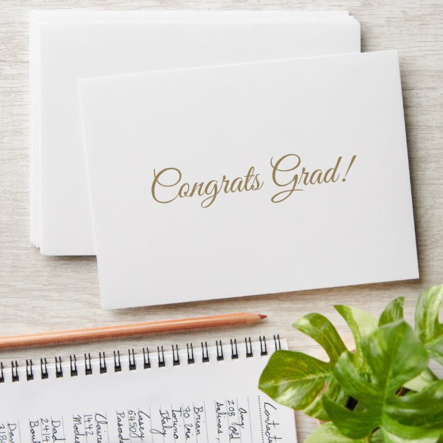 Congrats grad gold script simple minimal elegant envelope (Stacked)