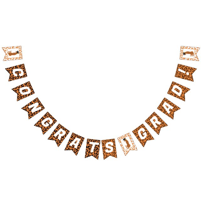 Congrats Grad! Graduation Leopard Bunting (All)