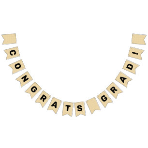 Congrats Grad Graduation Party Banner Black Gold