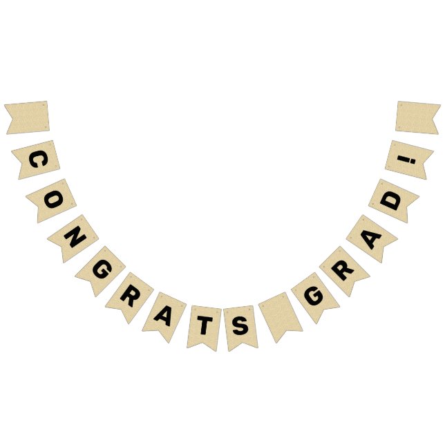 Congrats Grad Graduation Party Banner Black Gold (All)
