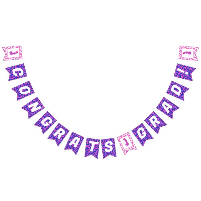 Congrats Grad! Leopard Print Graduation  Bunting (All)