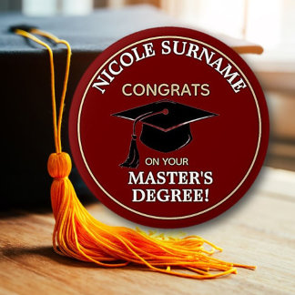 Congrats Grad! Master's degree custom  6 Cm Round Badge