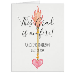 Congrats Grad Modern Elegant Pink Girly Heart 