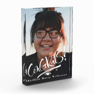 Congrats Grad Modern Script Graduation Photo Block