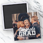 Congrats Grad Modern Simple Preppy Photo Magnet<br><div class="desc">This simple and classic design is composed of serif typography and add a custom photo.</div>