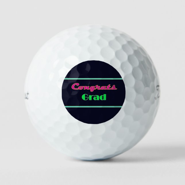 Congrats Grad Neon Letters Golf Balls (Front)