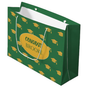 Congrats Grad! Personalised green Gift bag