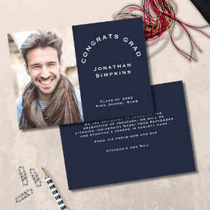 Congrats Grad Photo Male Navy Announcement