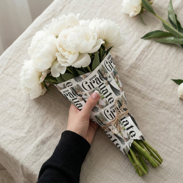Congrats Grad tassel Photo Collage Class of 2026 Wrapping Paper Sheet (Congrats Grad tassel Photo Collage Class of 2026 Wrapping Paper Sheets)