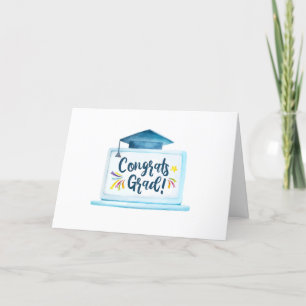 Congrats Grad Virtual School Graduation Card