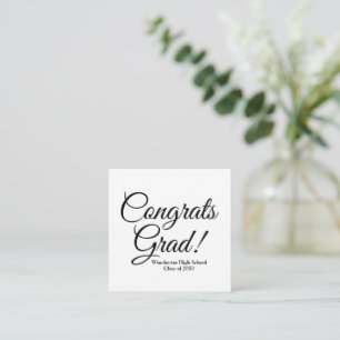 Congrats grad white black custom school class year enclosure card