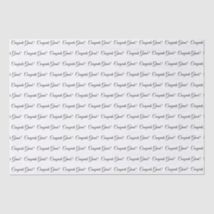 Congrats grad white black elegant script pattern tissue paper