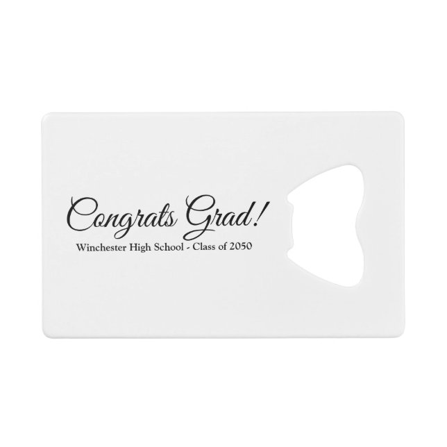 Congrats grad white custom script text class year (Front (Horizontal))
