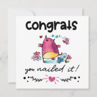 Congrats Grad You Nailed It Cartoon Owl Humour