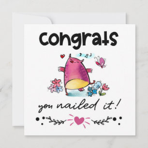 Congrats Grad You Nailed It Cartoon Owl Humour Card