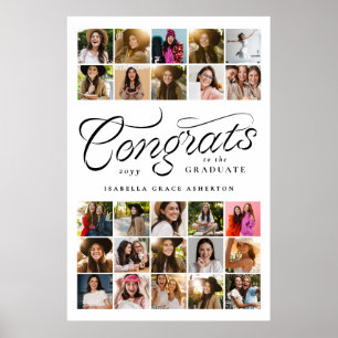 Congrats graduate 25 photo graduation party poster