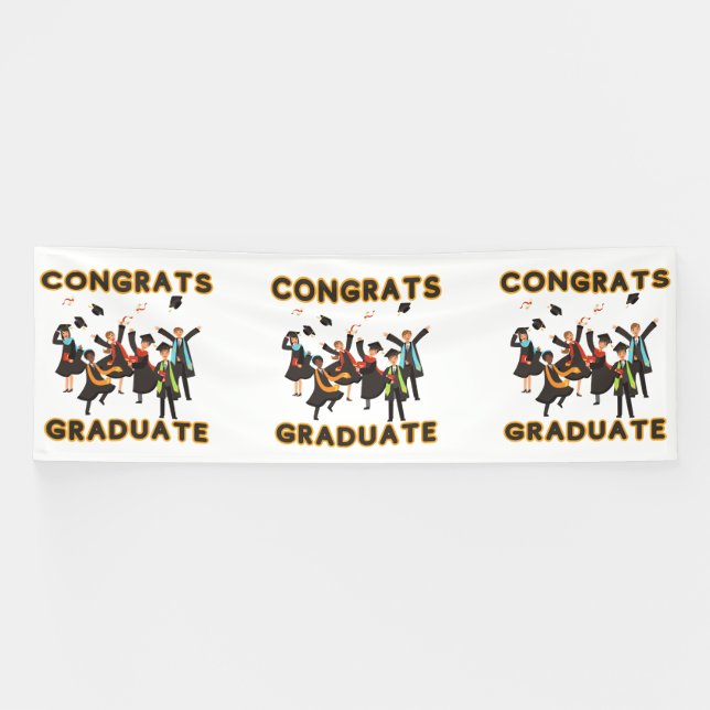 Congrats Graduate 4x12 Vinyl Banner (Horizontal)