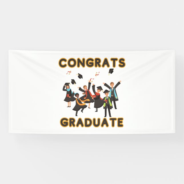 Congrats Graduate 4x8 Vinyl Banner (Horizontal)