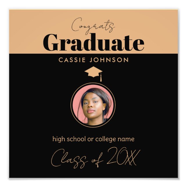 Congrats Graduate Class of 2023 Photo Print (Front)