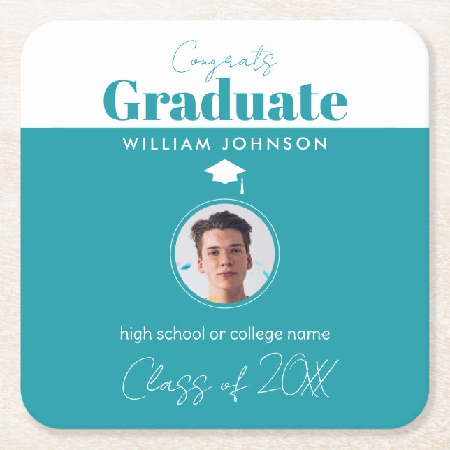 Congrats Graduate Class of 2023 Square Paper Coaster (Front)