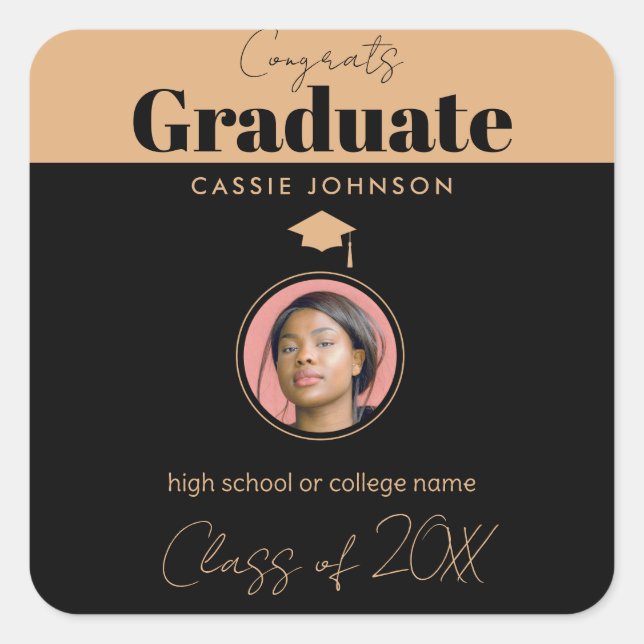 Congrats Graduate Class of 2023 Square Sticker (Front)