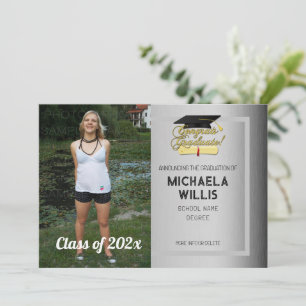 Congrats Graduate Custom photo grey Graduation Announcement