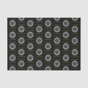 Congrats Graduate Graduation Cap on Black Tissue Paper