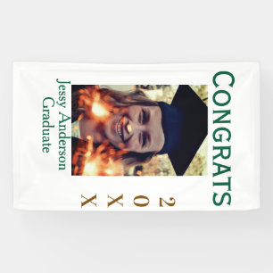 Congrats graduate green gold year 20XX namesimple Banner