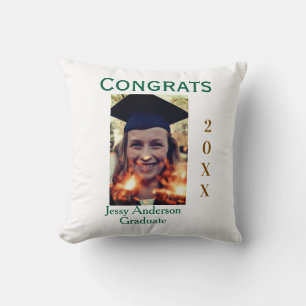 Congrats graduate green gold year 20XX namesimple Cushion