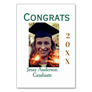 Congrats graduate green gold year 20XX namesimple Table Number