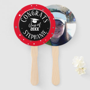 Congrats Graduate Name Bold Text Hand Fan