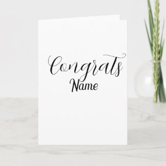 Congrats graduate name simple minimal year class  card