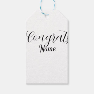Congrats graduate name simple minimal year class  gift tags