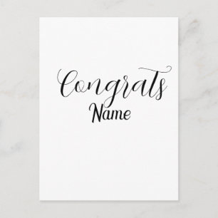 Congrats graduate name simple minimal year class postcard