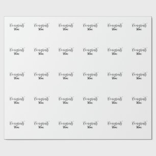 Congrats graduate name simple minimal year class wrapping paper