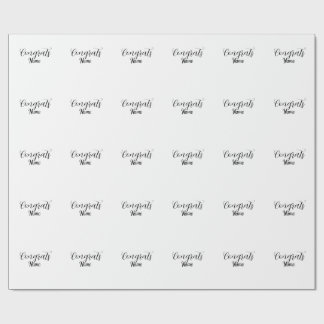 Congrats graduate name simple minimal year class  wrapping paper