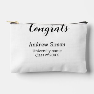 Congrats graduate name university name class 20XX Accessory Pouch