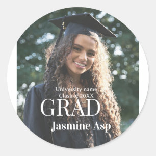 Congrats graduate name university name class 20XX Classic Round Sticker