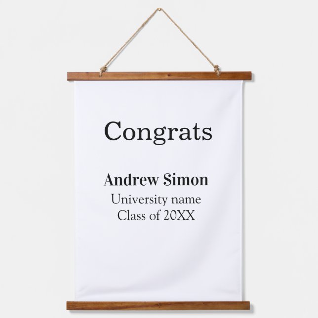 Congrats graduate name university name class 20XX Hanging Tapestry (Front)