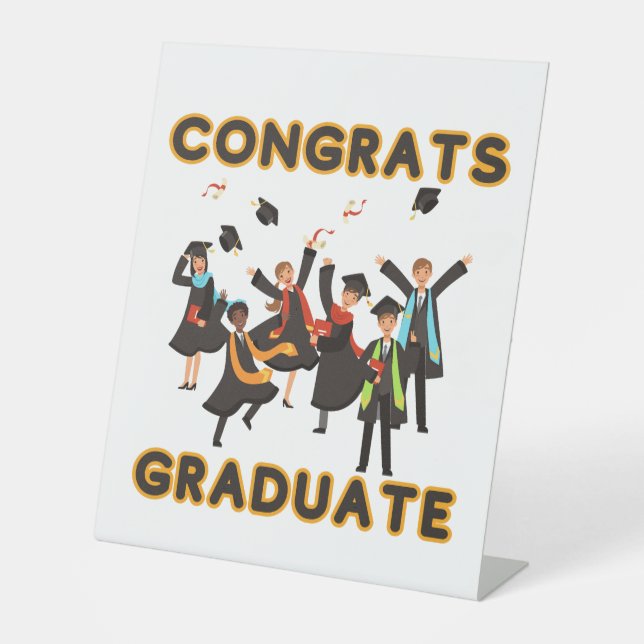 Congrats Graduate Pedestal Sign (Front)