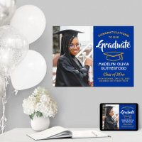 Congrats Graduate Photo Royal Blue Gold Graduation
