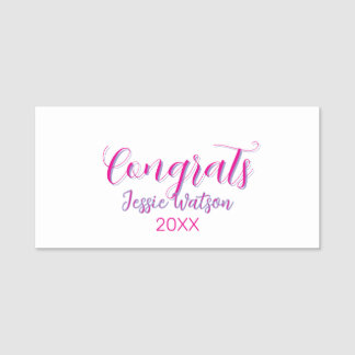Congrats graduate pink purple name year 20XX date  Tag