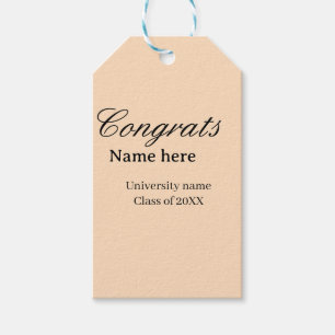 Congrats graduate university name class of 20XX na Gift Tags